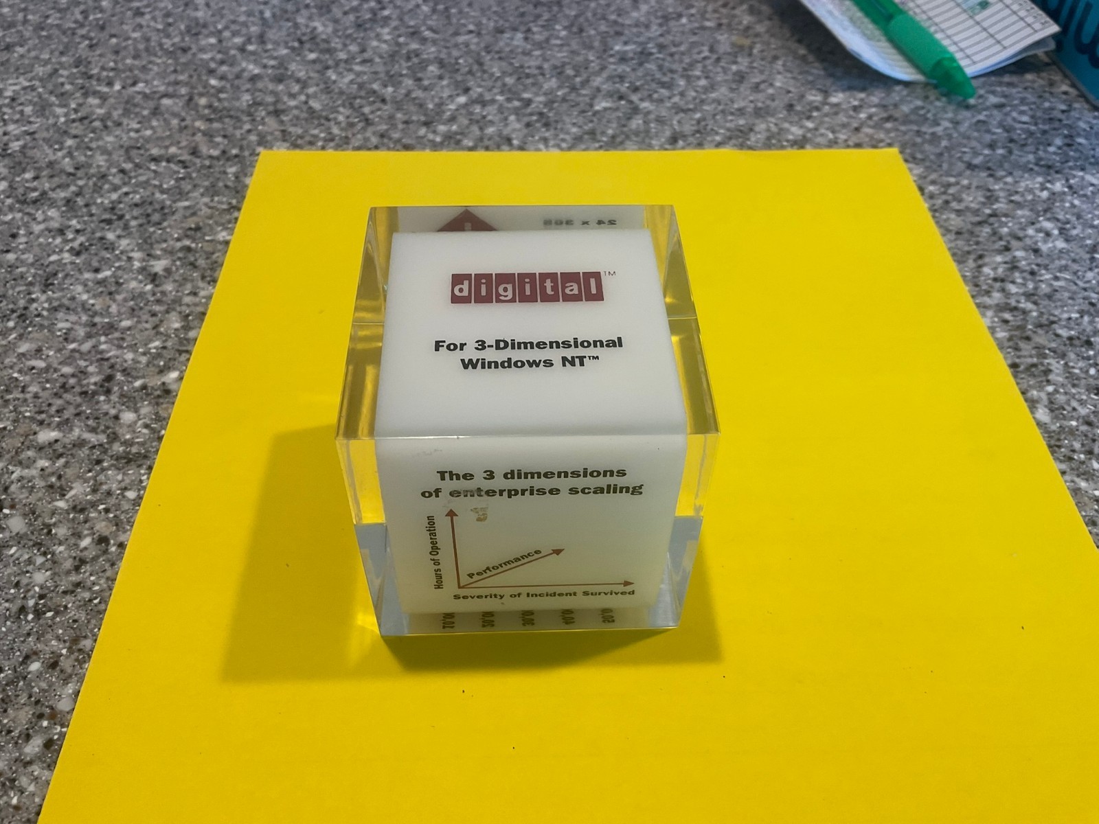 Digital Equipment Corporation For 3-Dimensional Windows NT Paperweight