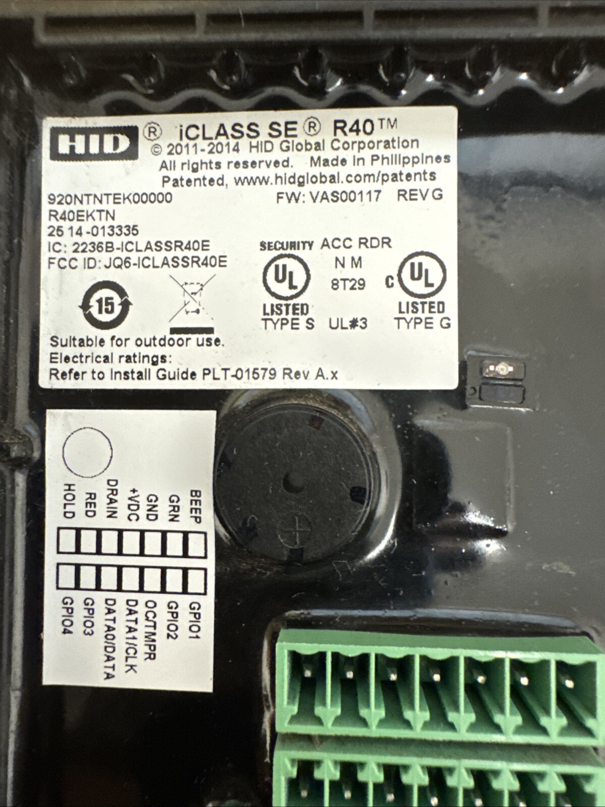 HID Driven By Cbord iCLASS SE R40 READER/WALL MOUNT 920NTNTEK00000. R40EKTN
