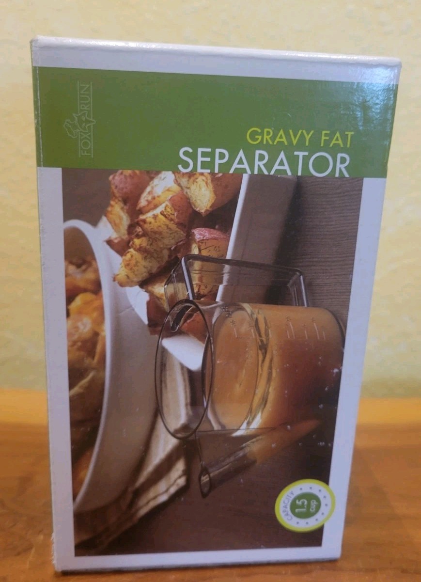 Fox Run Gravy/Fat Poultry, Separator, 1.5-Cup Separator Clear Acrylic