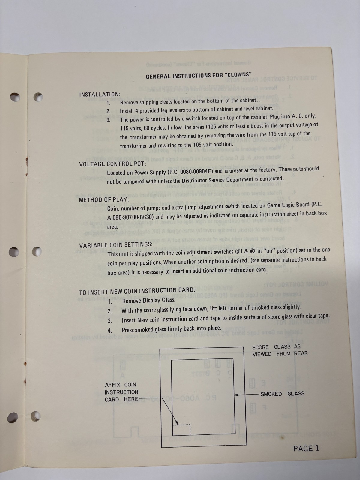 ORIGINAL-MIDWAY-CLOWNS-PARTS CATALOG