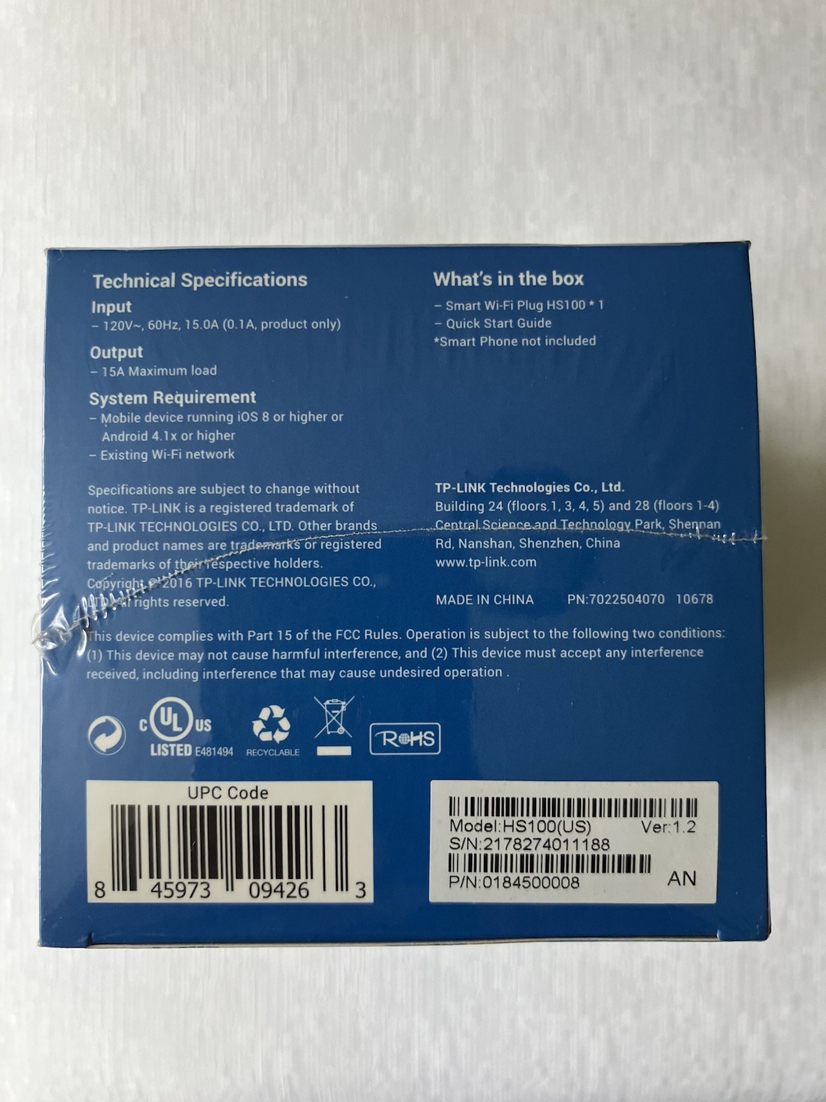 TP-LINK Smart Wi-Fi Plug HS100 Remote Access Scheduling Away Mode Alexa US Plug