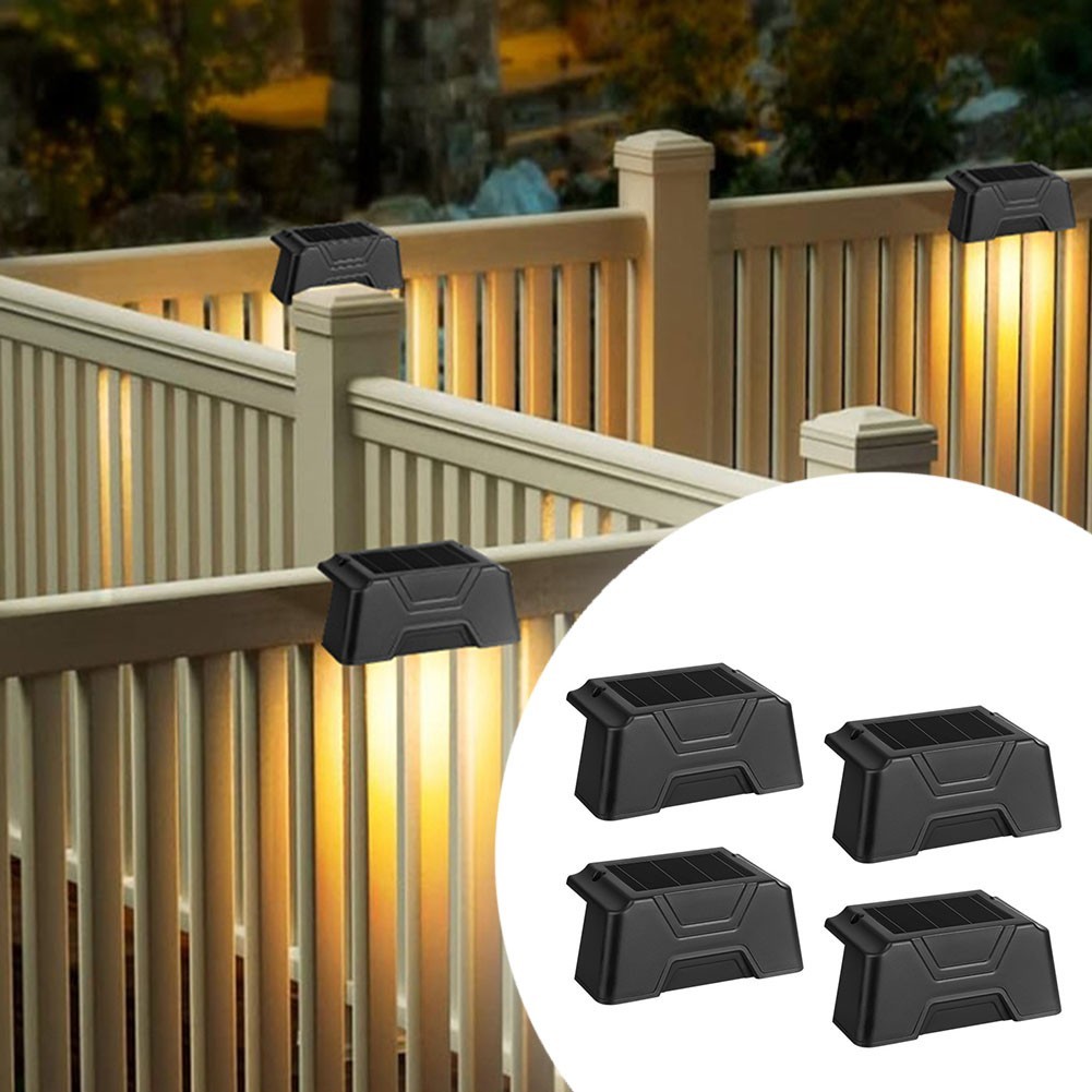 4Pack Solar Powered Fence Lights for Gardens Waterproof and Easy to Mount