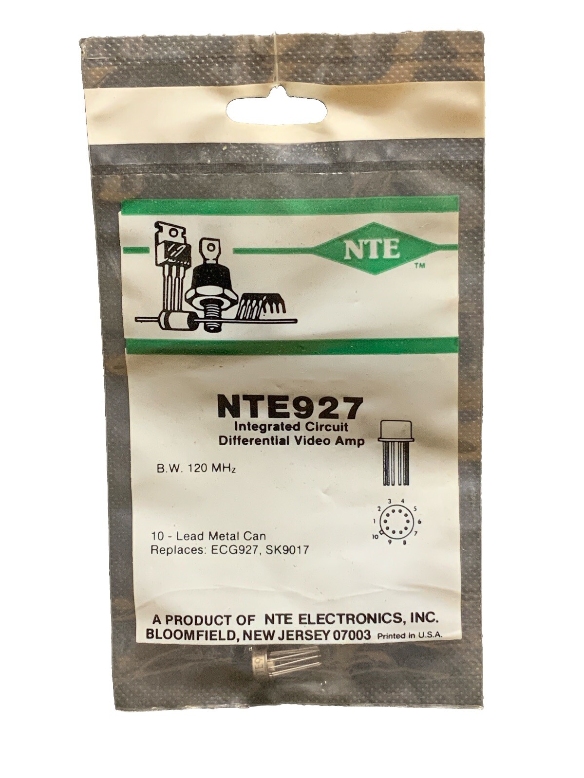 NTE927 IC Differential Video Amp 10 Lead Metal Can ECG927 SK9017
