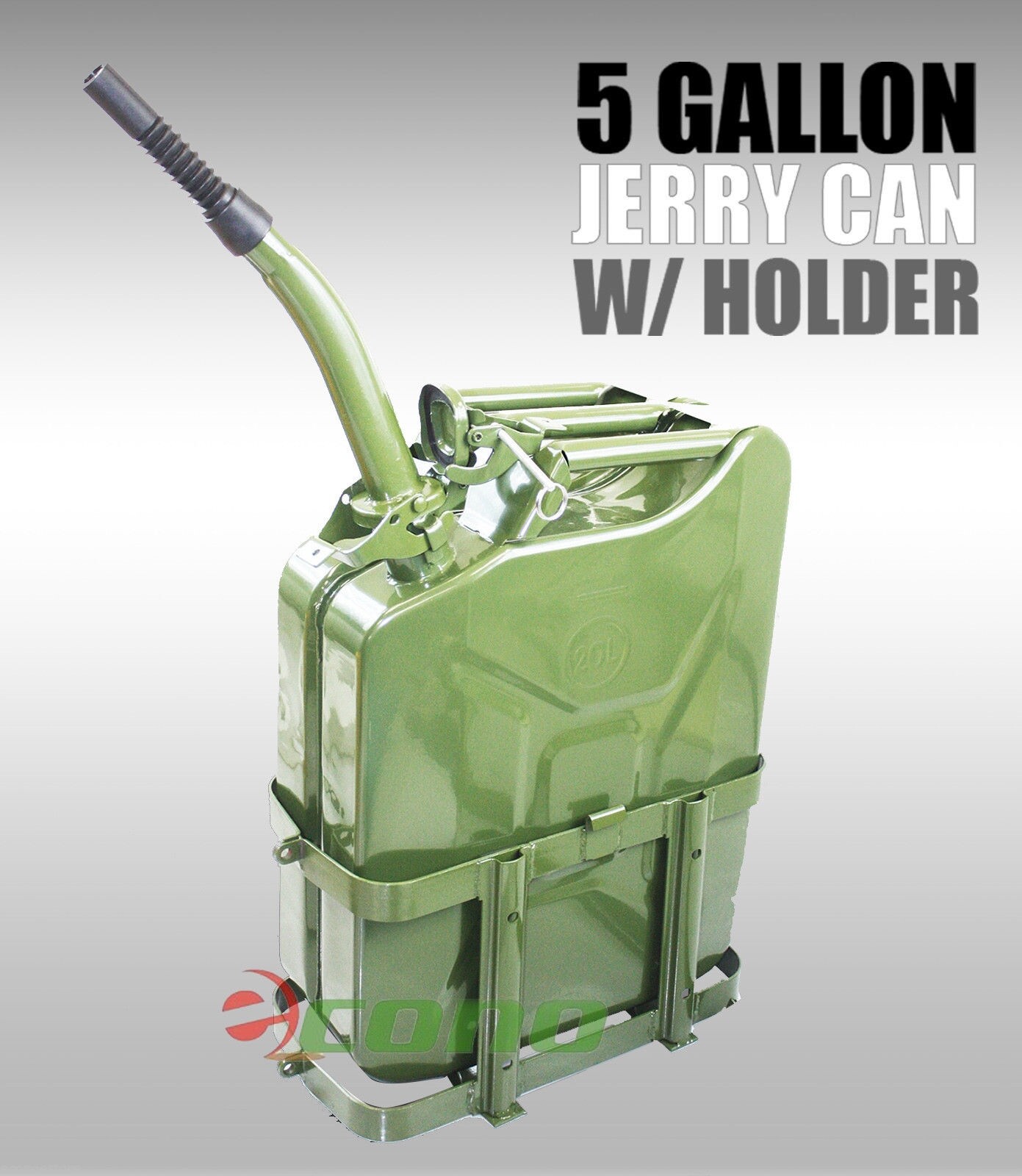 5 Gallon 20L Jerry Can Gas Fuel Steel Tank W/Mounting Bracket NATO JEEPS Green