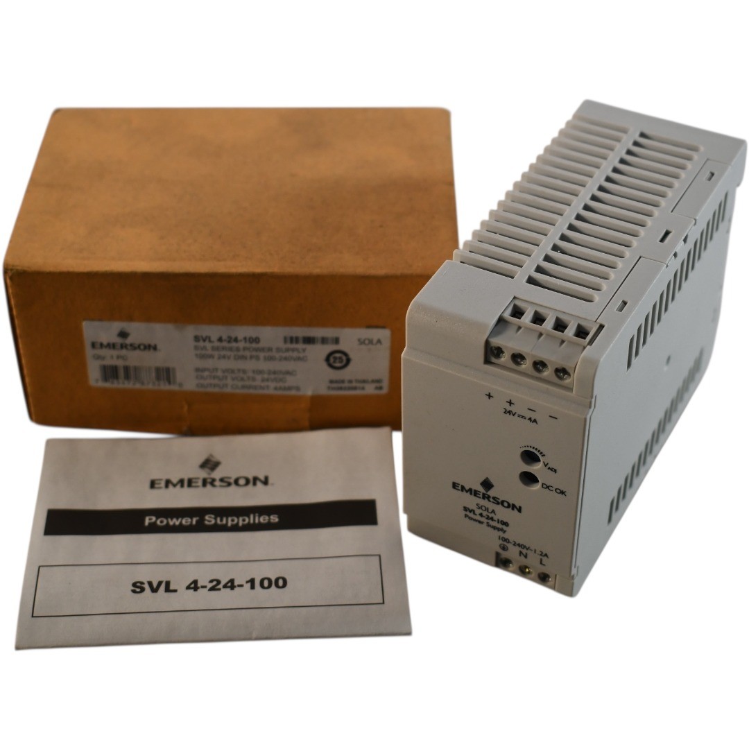 NEW Emerson Sola SVL 4-24-100 SVL Series Power Supply 100W 24V DIN Rail