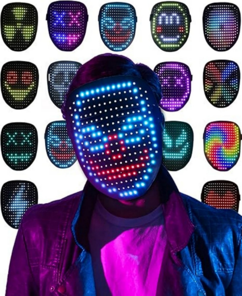1 Pack LED Mask with Gesture Sensor, Illuminated Mask for Kids/Men/Women new