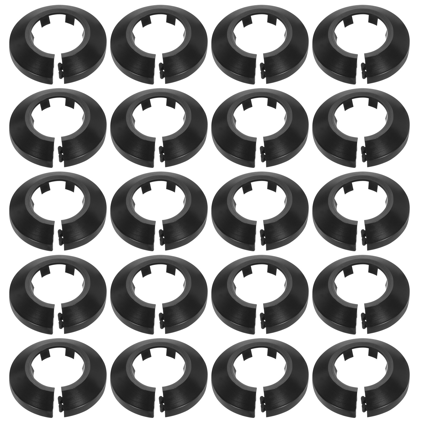 20pcs Flange Pipe Cover Decoration 1.26" Clip-on Wall Hole Cover Black