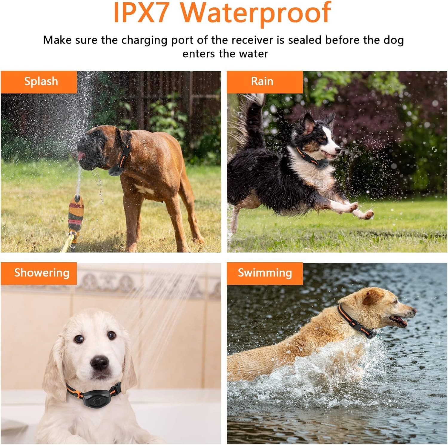 Waterproof Dog Training Collar - Shock, Vibration, Beep Modes, 1300ft Range