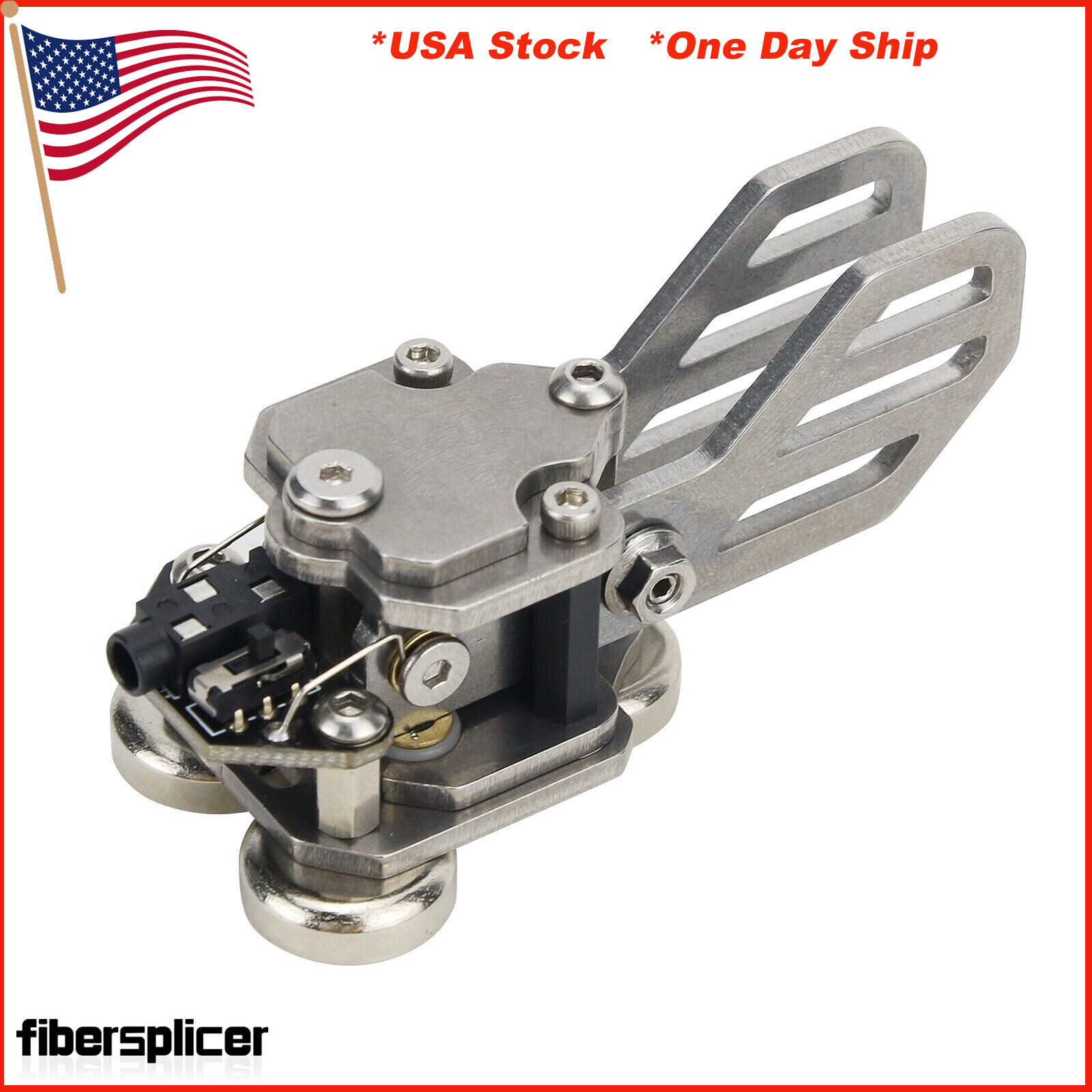 HamGeek Stainless Steel CW Morse Key Portable Telegraph Key Paddle Key Magnetic