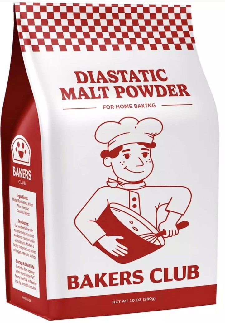 10oz Diastatic Malt Powder - Enhance Flavor, Crust, Rise, Texture Bakers Club