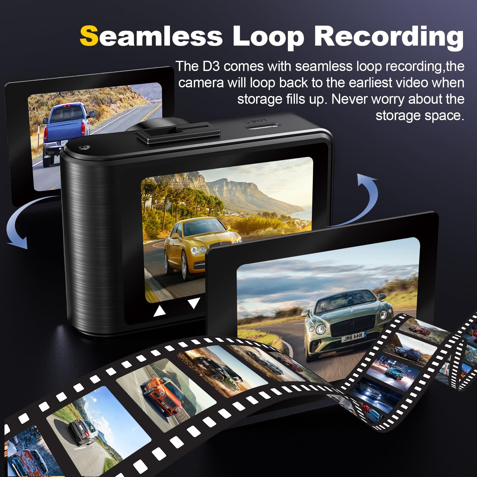 Dash Camera, 4K/1080p Dash Camera Front and Rear, Built-in 5GWiFi, Dash Cam w...