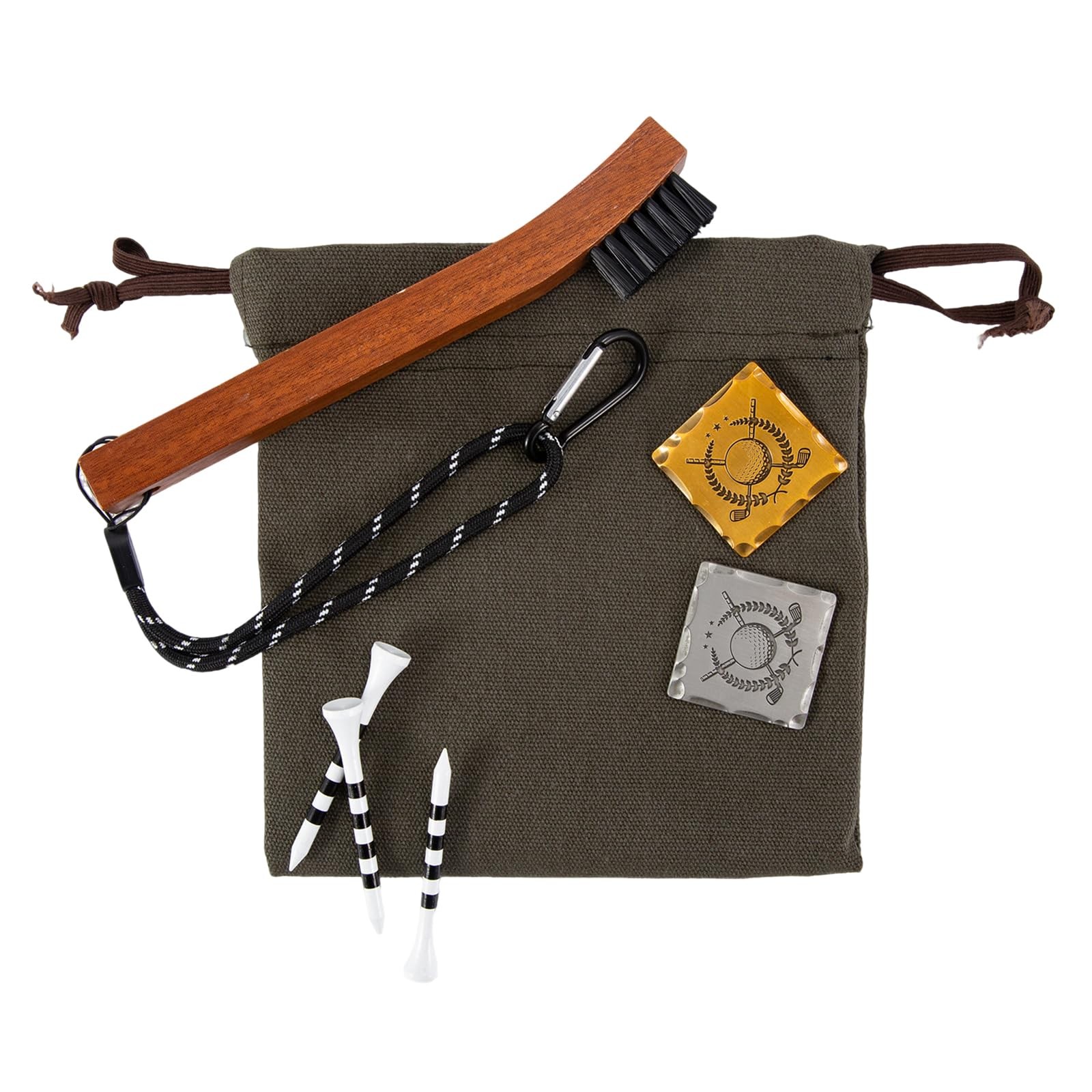 24 PCS Complete Golf Accessories Kit Tee Bag Valuables Pouch Brush Markers Set