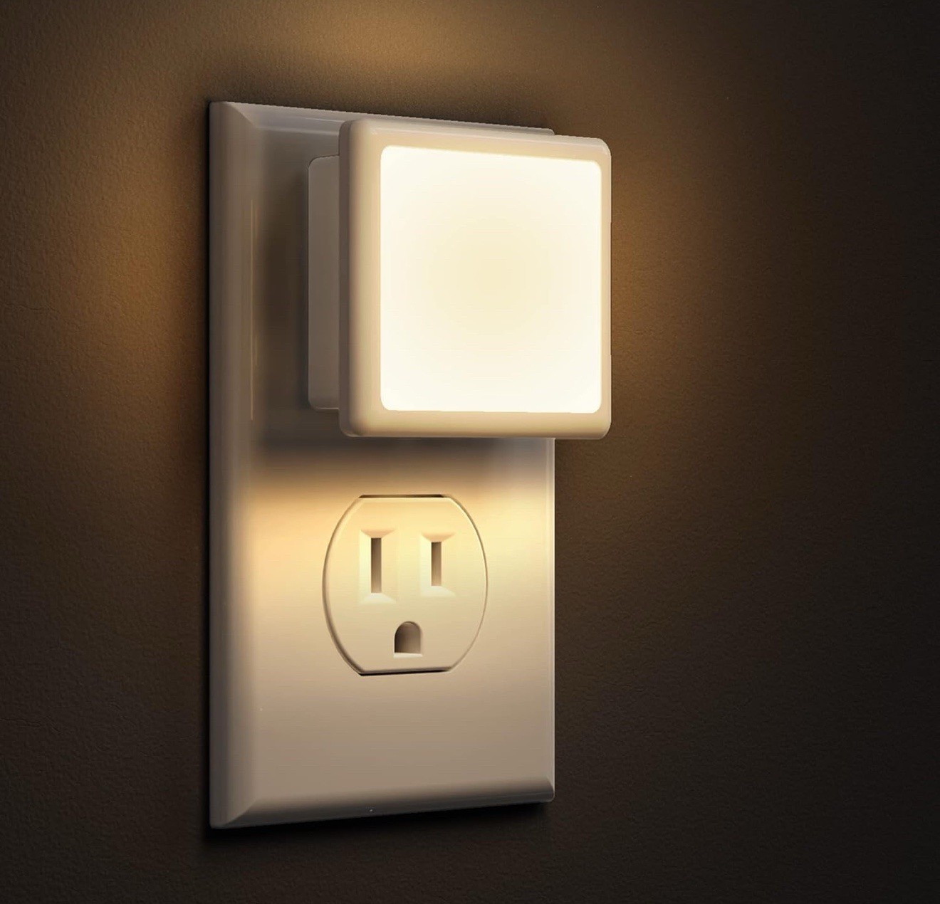 L LOHAS LED Night Lights Plug into Wall 2-Pack 0.3W Plug in Night Light 3000K SW
