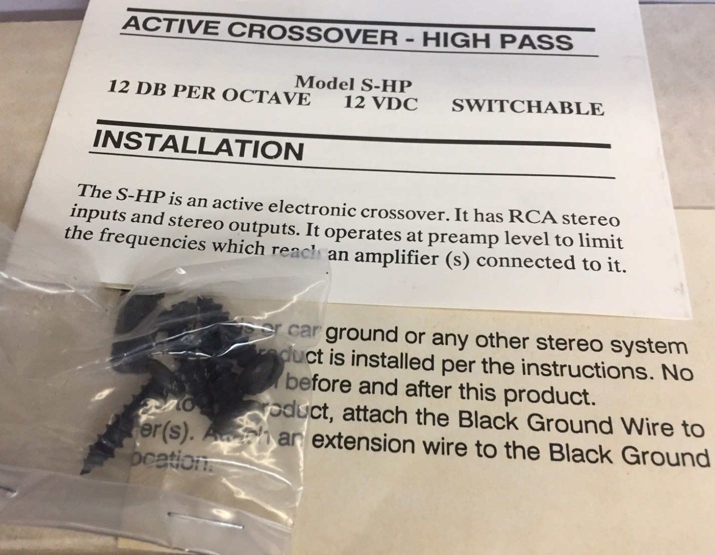 PAC | Electronic Crossover High Pass | Model S-HP! ADJUSTABLE! *200HZ* RARE!!!