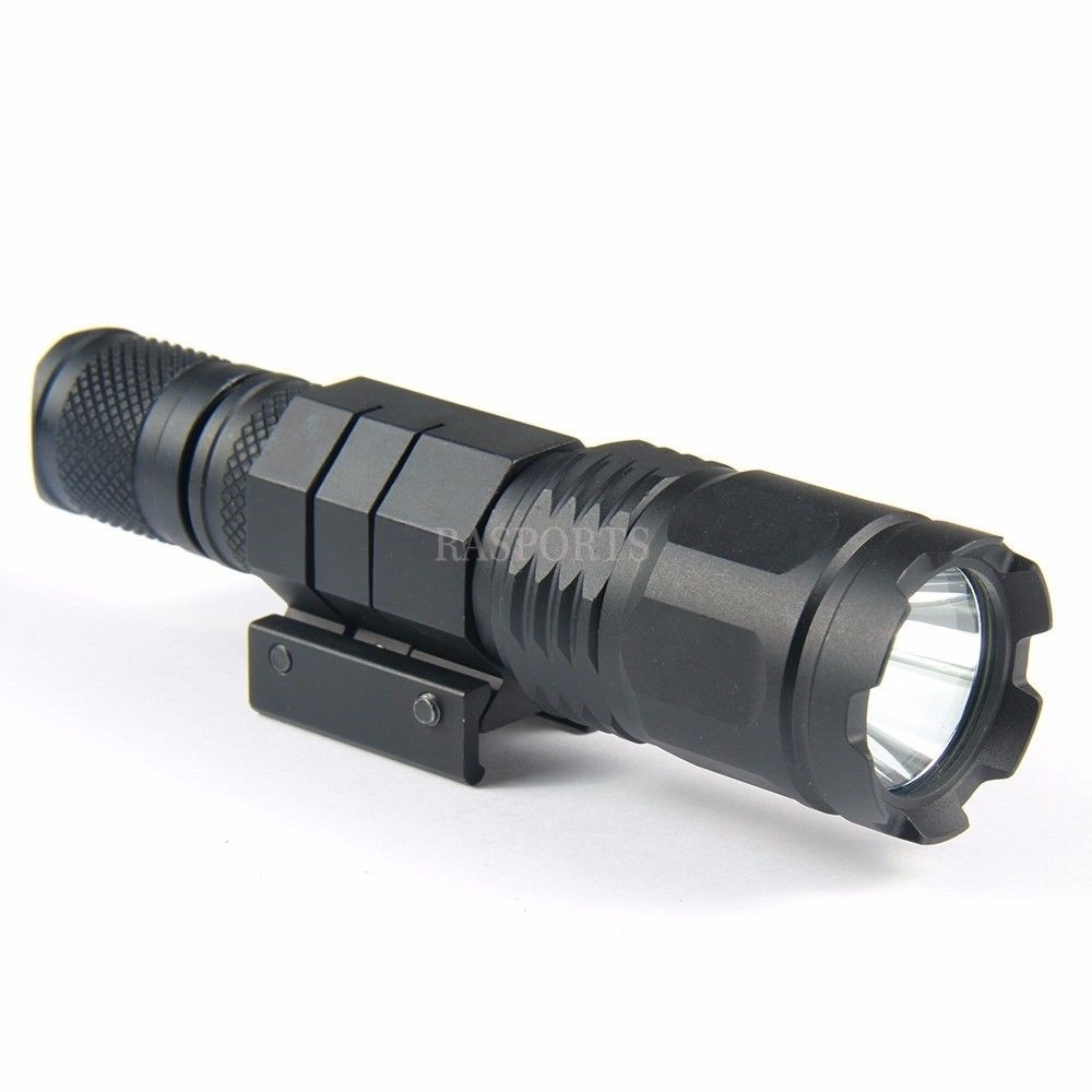 220 Lumen LED Tactical Flashlight Super Bright With Weaver Picatinny Mount