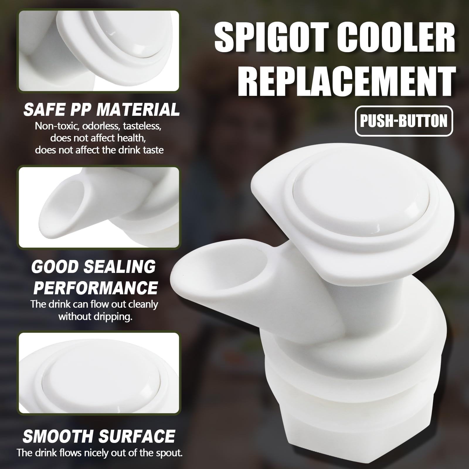 10 Pack Push Button Water Spigot Cooler Spigot Replacement Water Spigot Pla...