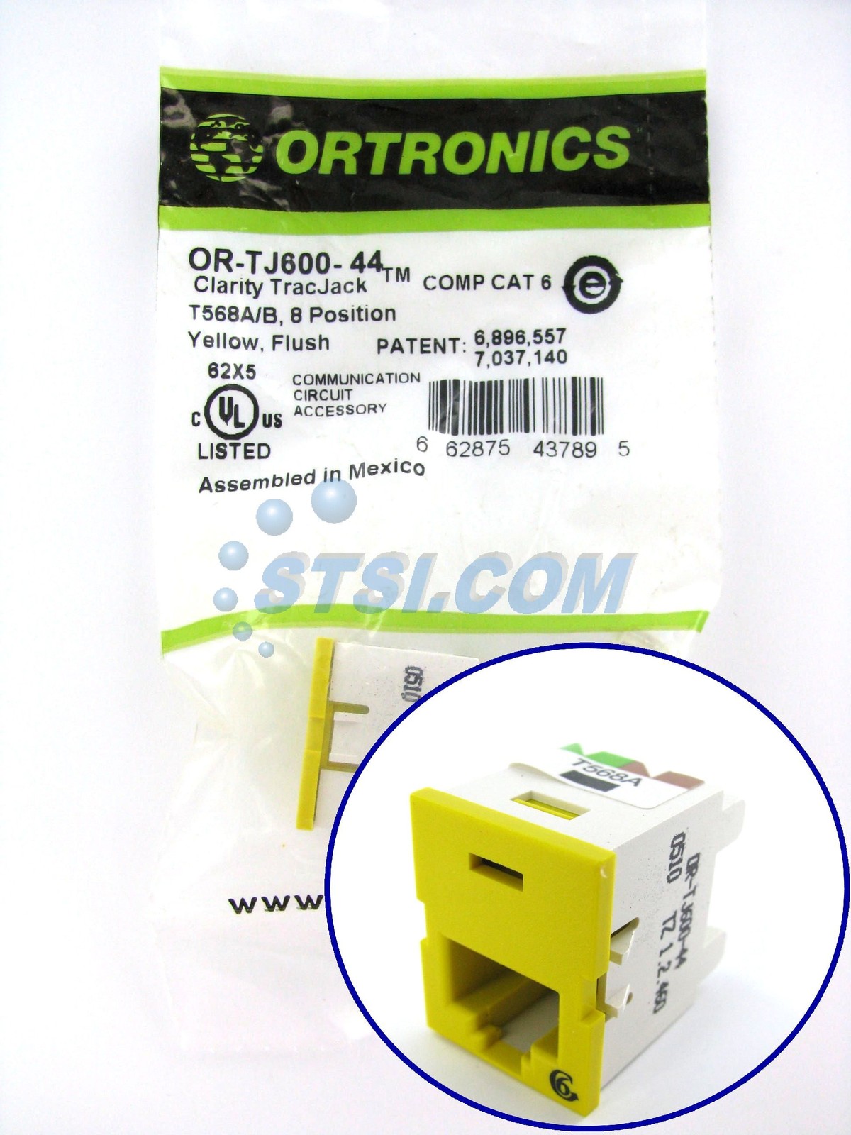Ortronics Clarity TracJack OR-TJ600-44 Cat6 Jack, Yellow ~STSI