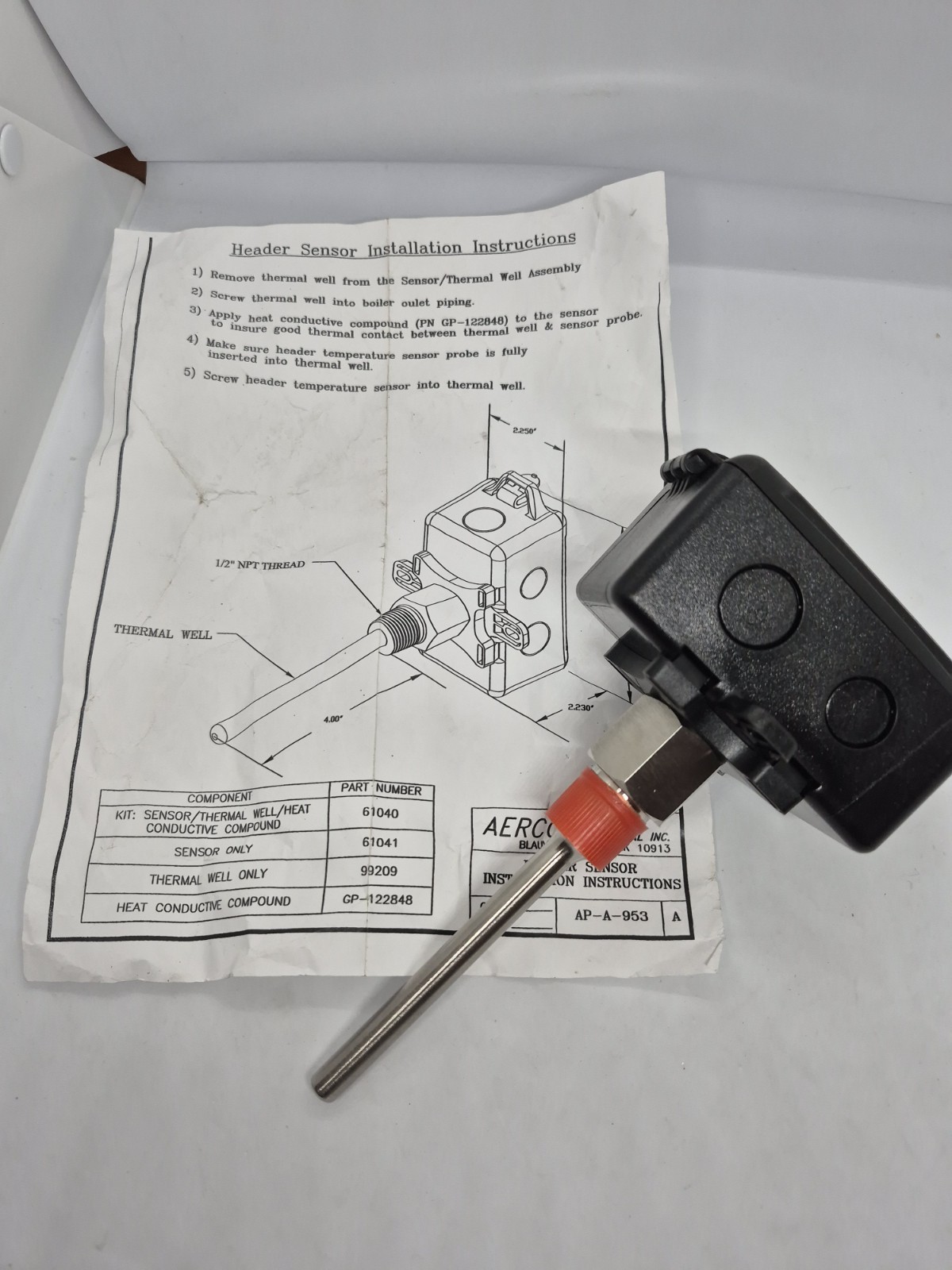 Aerco Header Sensor HVAC Thermistor
