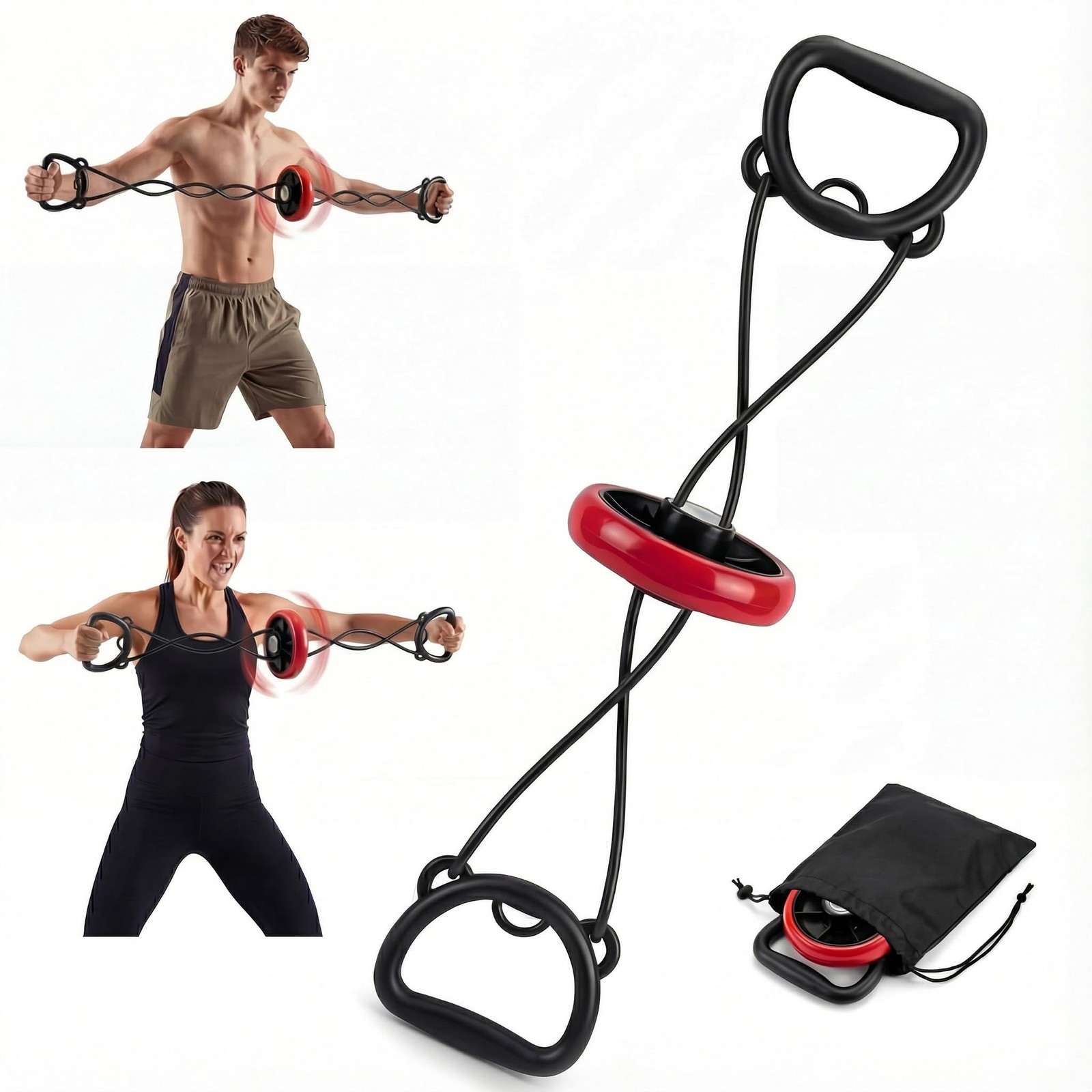 Fun Family Workout Challenges,Shoulder Stretch Rotate Resistance Bands with H...