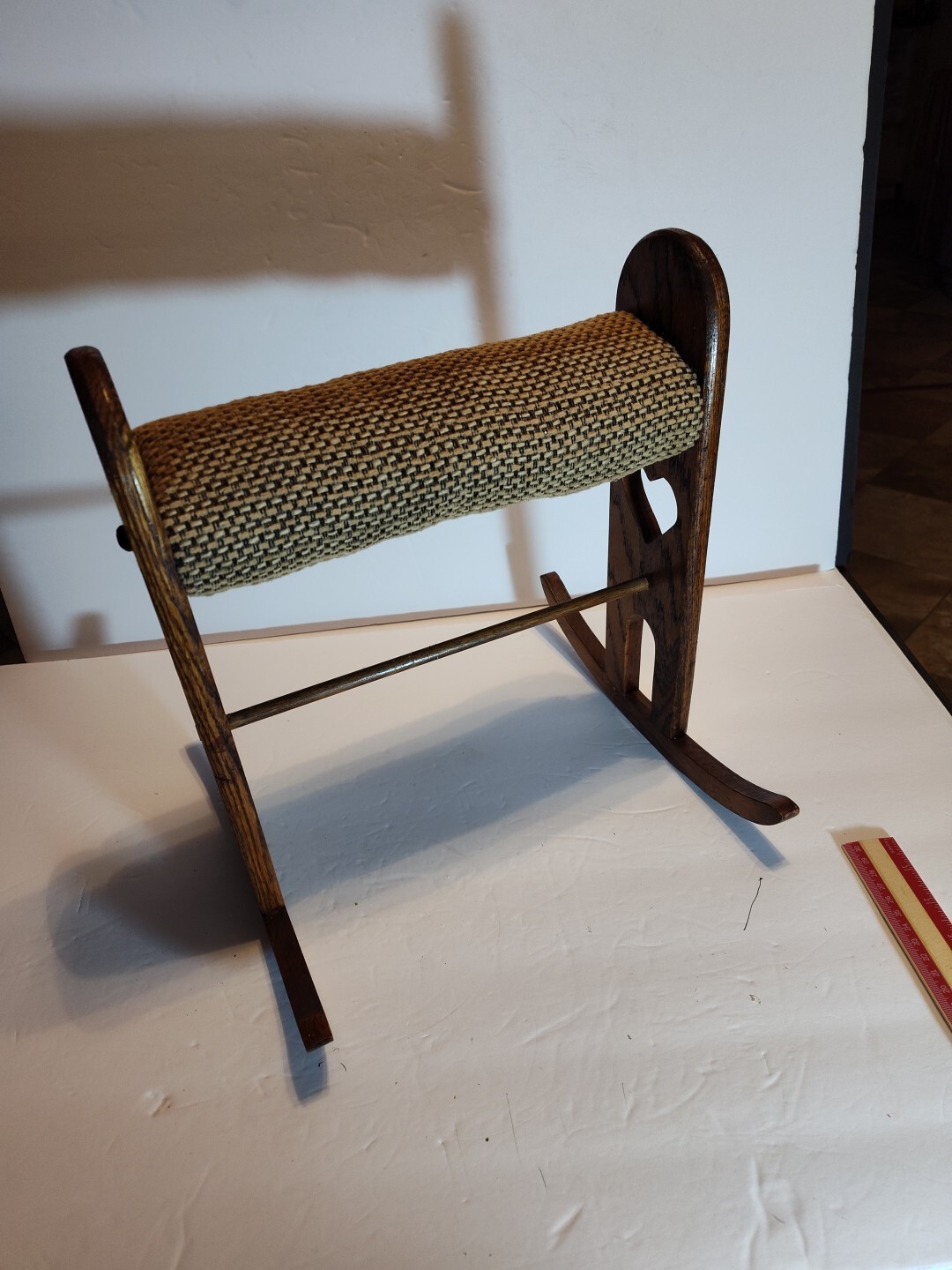 Rocking Wood Foot Stool Padded