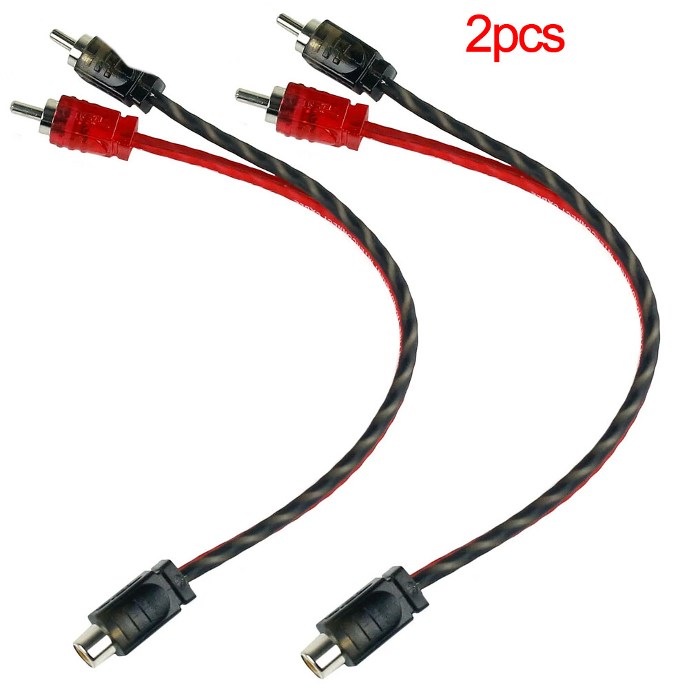 2PCS DS18 RCA Splitter 1 Female to 2 Male Y Connector Car Home Audio Cable NEW