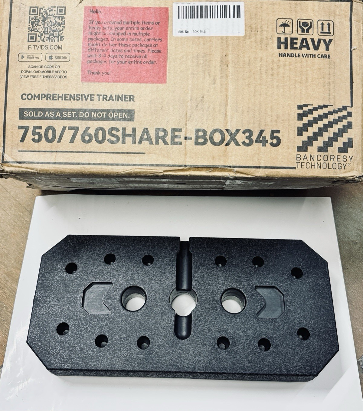 3-Pk Fitvids 750/760SHARE-BOX345 12.70 LB Each Home Gym Station Weight Plates