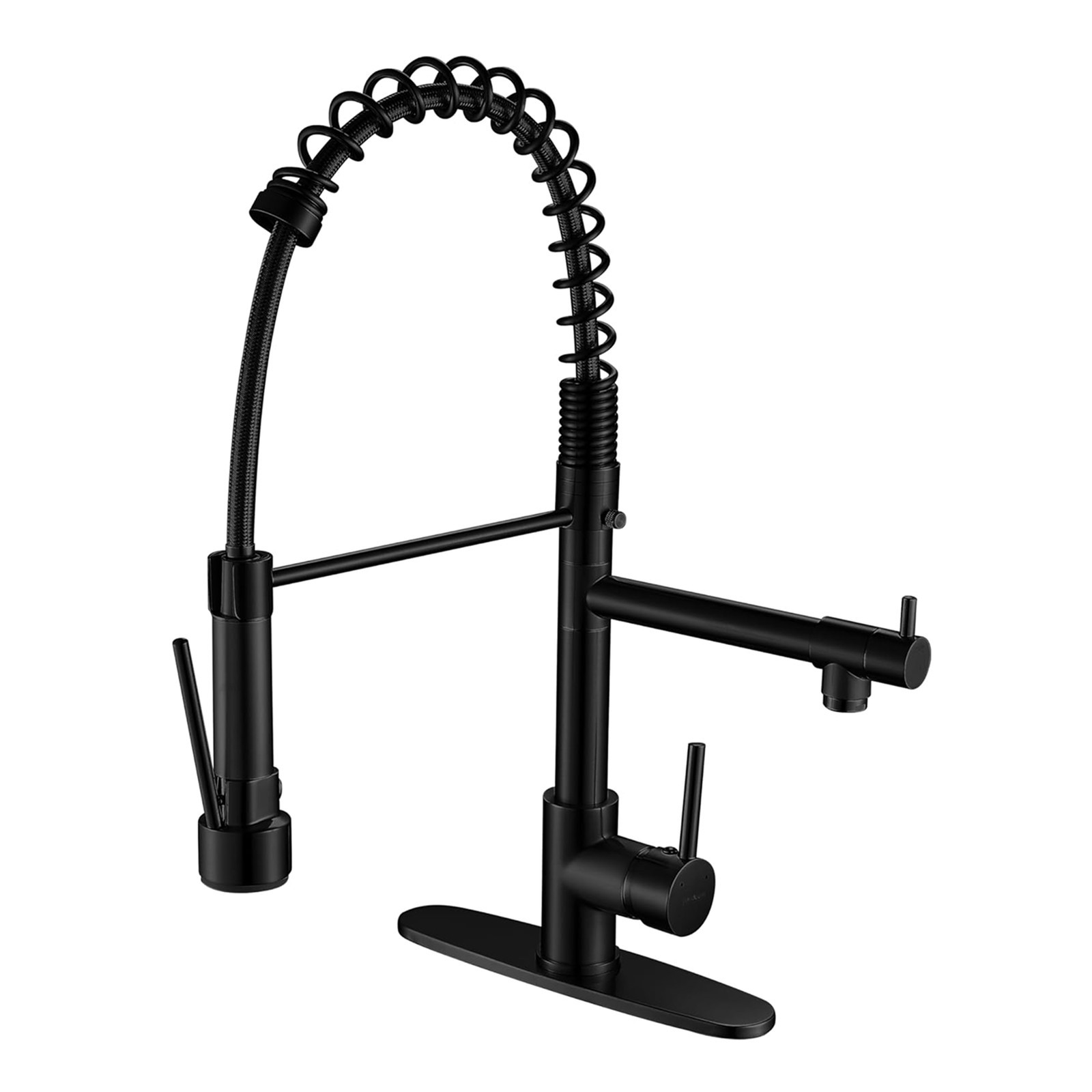 Matte Black Kitchen Faucet Sink Faucet Pull Down Mixer Sprayer Double Outlet