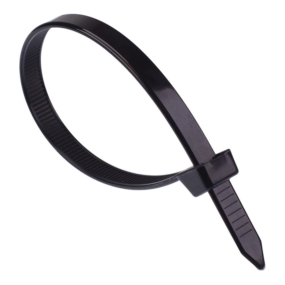 7.6mm x 200mm Black Zip Cable Tie - Pack of 100