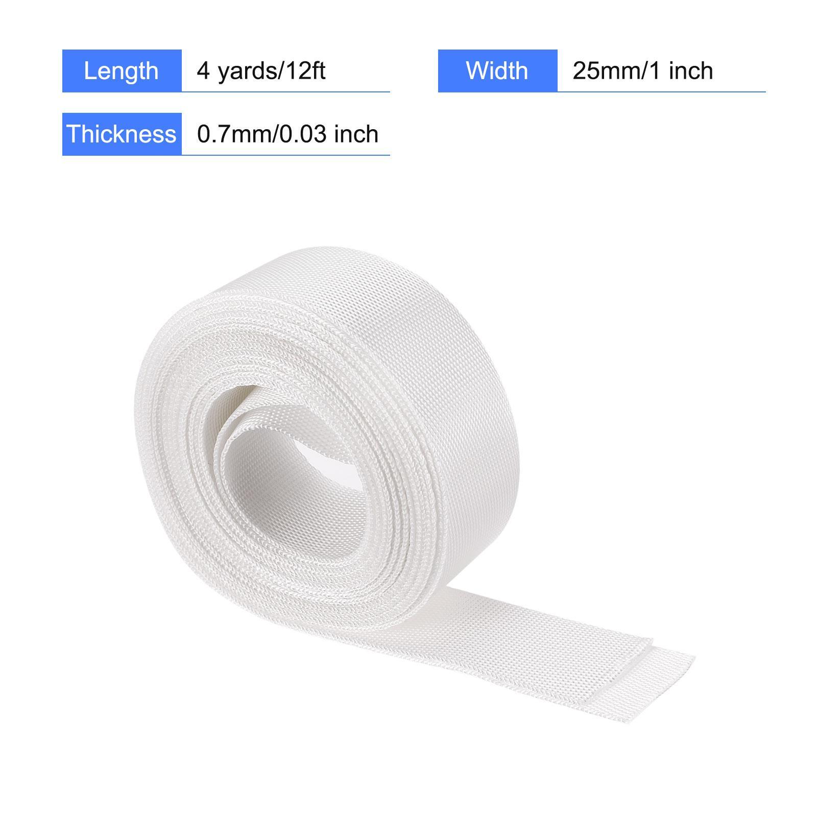 Flat Nylon Webbing Strap 1 Inch 4 Yards White for Backpack, Luggage-rack