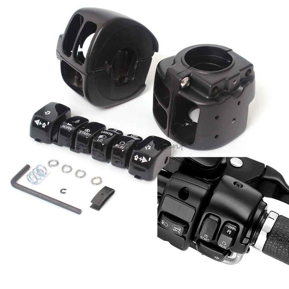 Motorbike Hand Control Switch Housing Cap Covers Sets For Harley Sportster 883