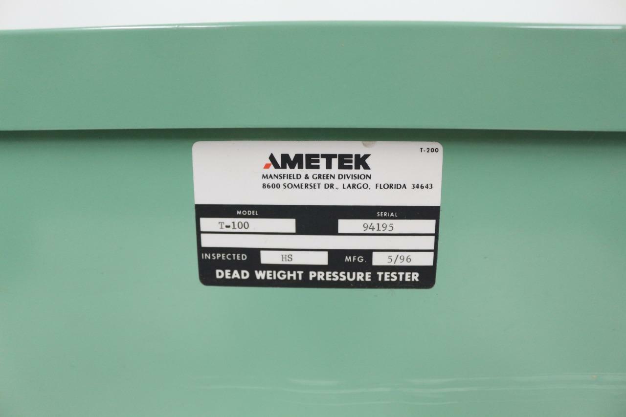 Ametek Model T Dead Weight Tester w/ Ashcroft 1305B100, 2000-10000 Range Weights