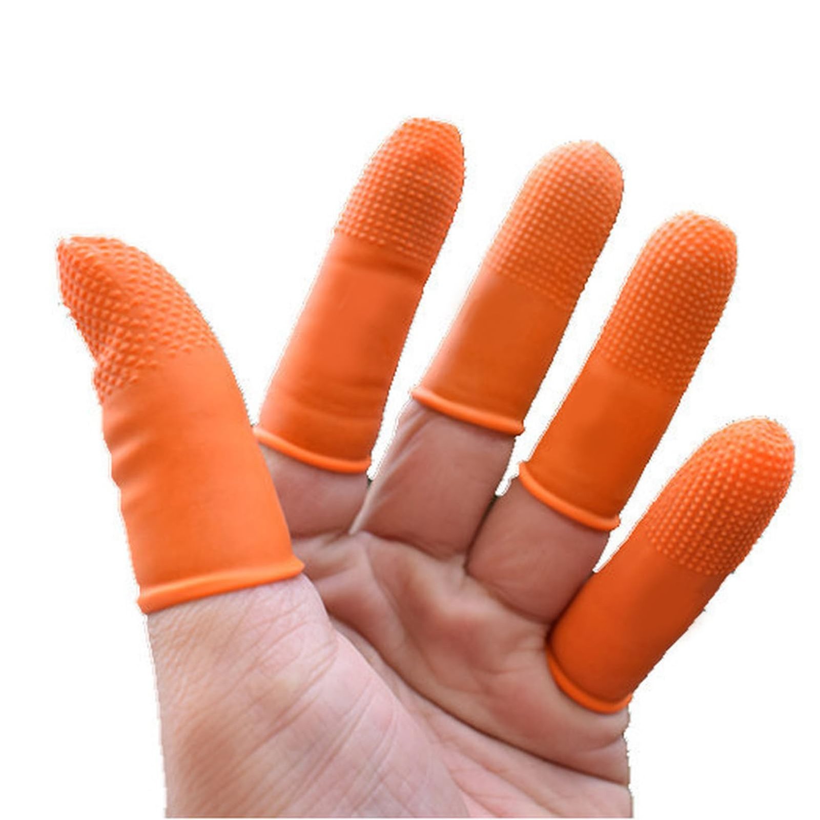 100 Pack Non Slip Latex Fingerlings, Large Fingerlings, Anti-Static A...