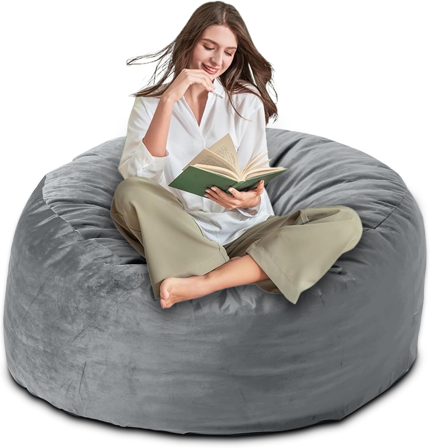 Bean Bag Chair for Adults/Kids, Lar Bean Bag with Filling, Memory Fo