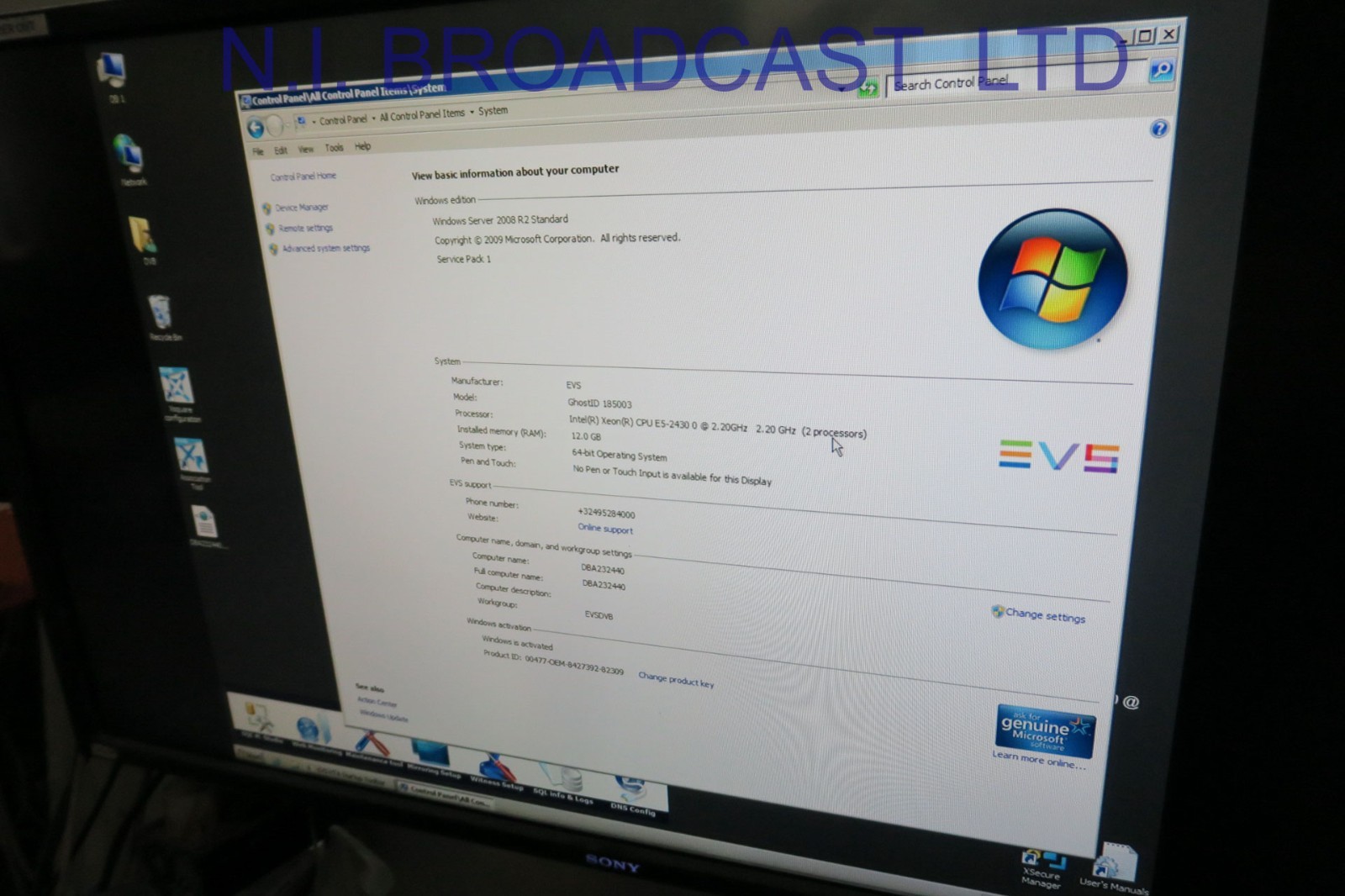 EVS DB server with IP director lice, IP engine, X square  (ref 2)