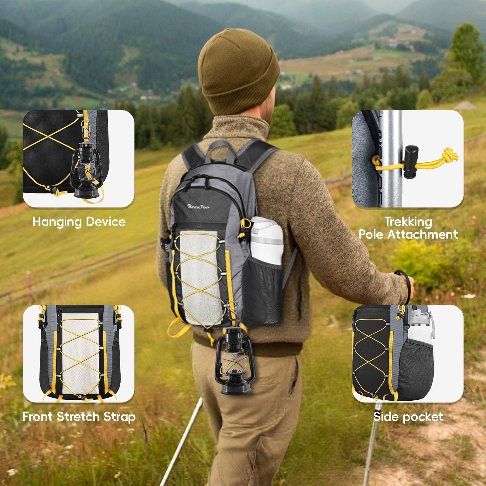Seektop 20L Foldable Waterproof Hiking Backpack, Ultralight Small Lightweight...