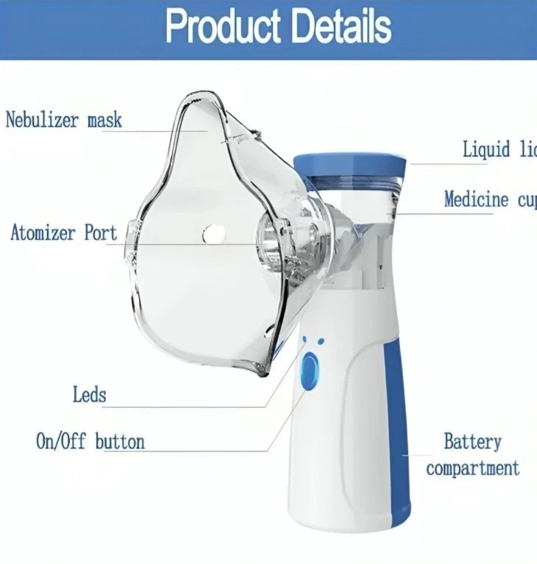 Nebuliizer Air Compressor Breathing Machine Atomizer Adult Kids Home Travel Use