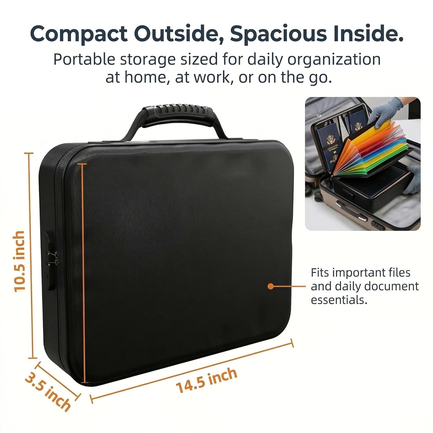 Fireproof Document Box with Lock 5200°F Fire & Water Resistant Safe Storage