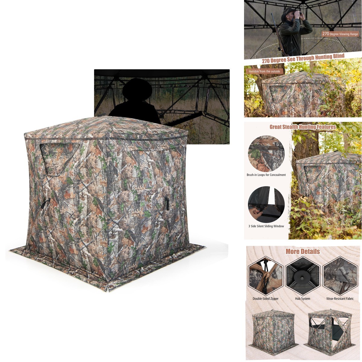 Giantex Ground Blinds For - Camo Tent See Through 2-3 Person Pop Up