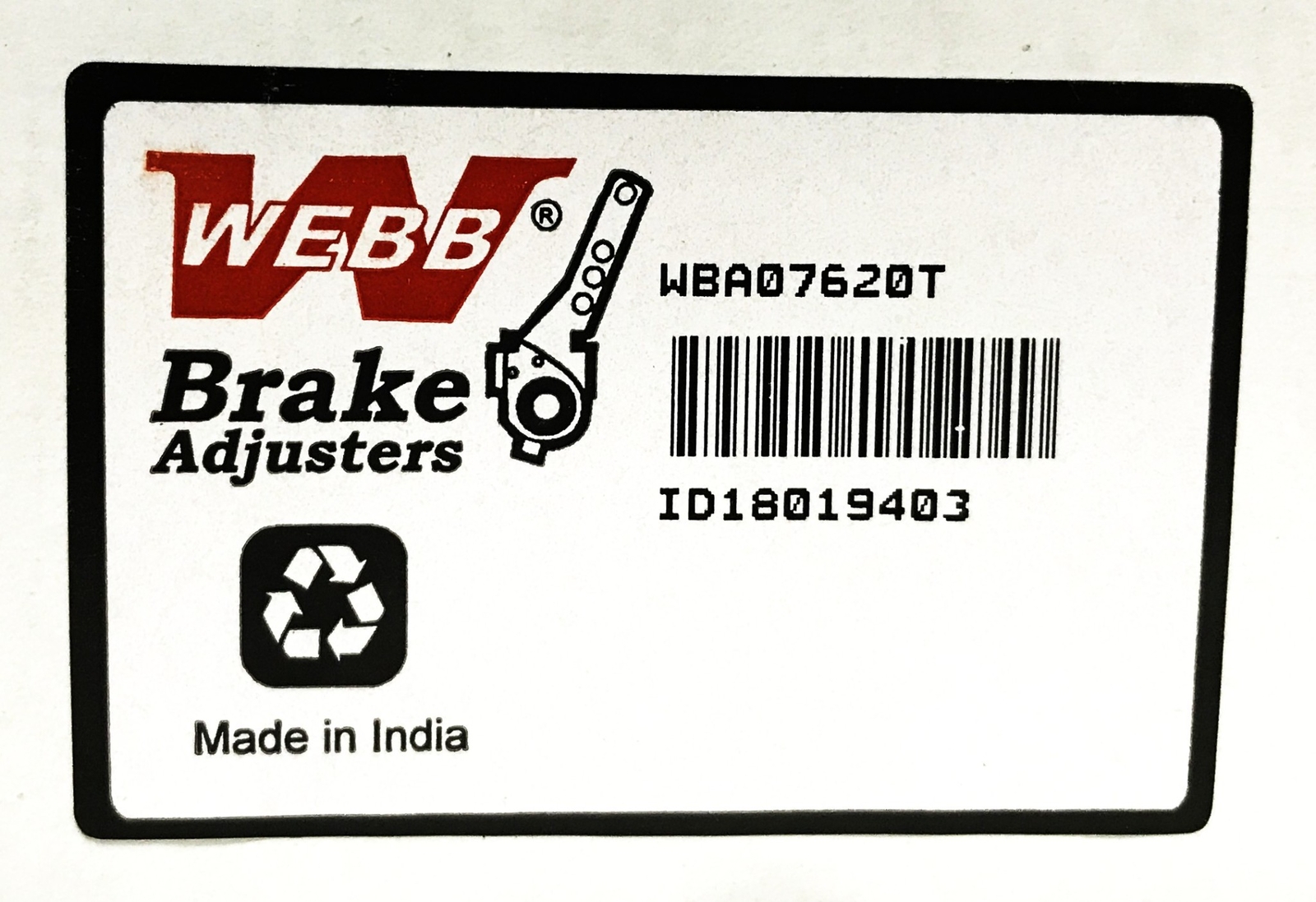 Webb Automatic Brake Slack Adjuster WBA07620T NOS