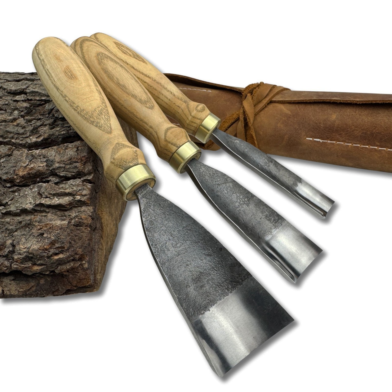 Wood Carving Gouges Hand Forged Carbon Steel Spoon Bowl Carving Tools Ash Handle