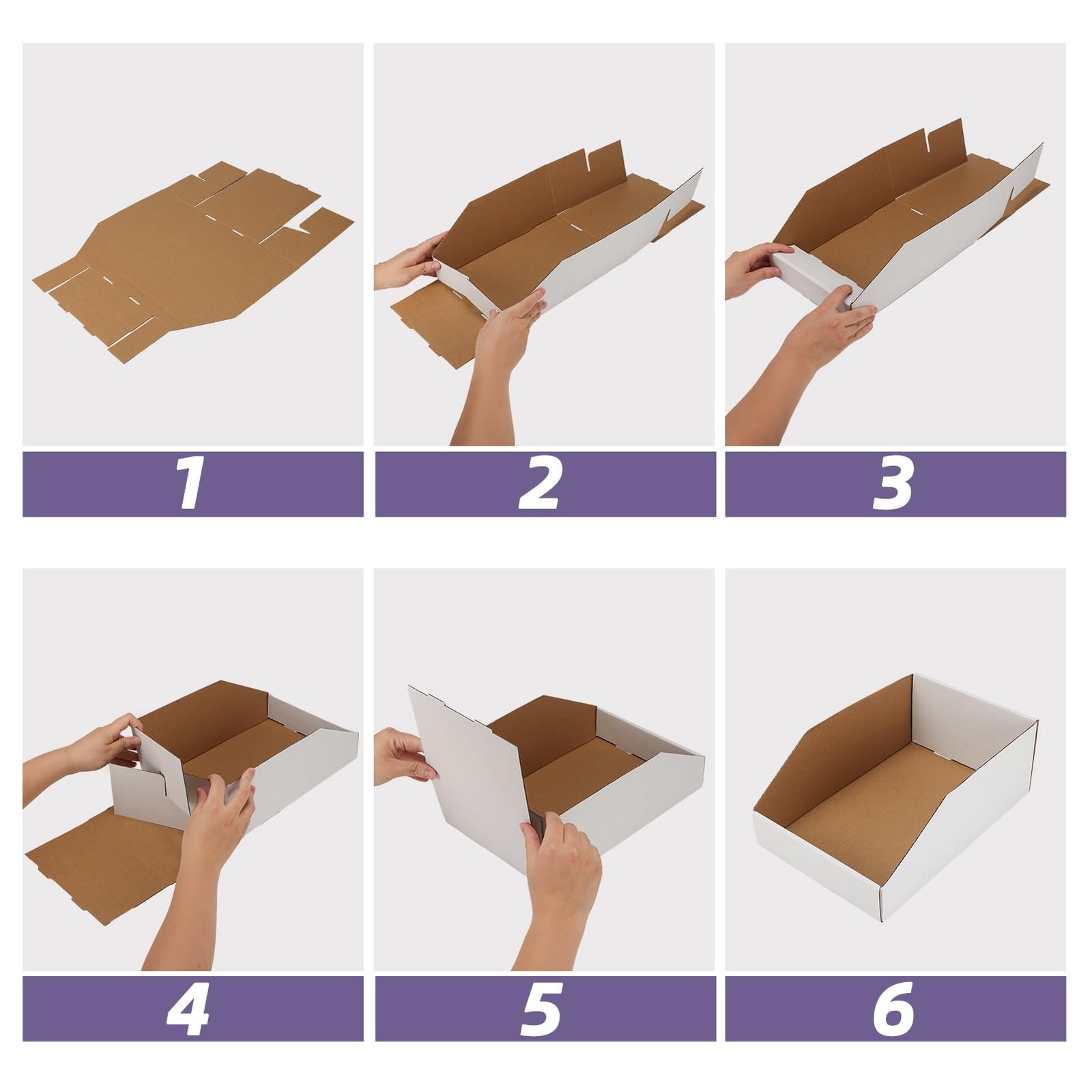 EXYGLO Cardboard Storage Bins Assorted Sizes, 35 Mixed Pack Cardboard Boxes,1...