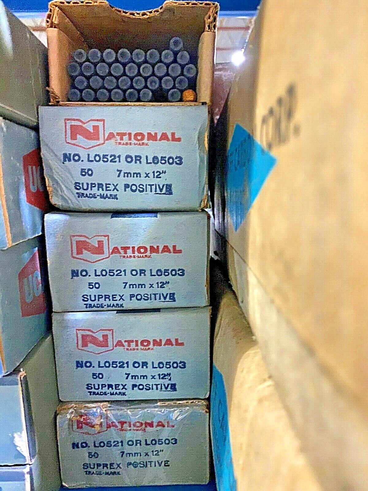 UCAR National Carbon Arc Rods for Cinema Suprex 7mm x 12 " Positive 50 pc box