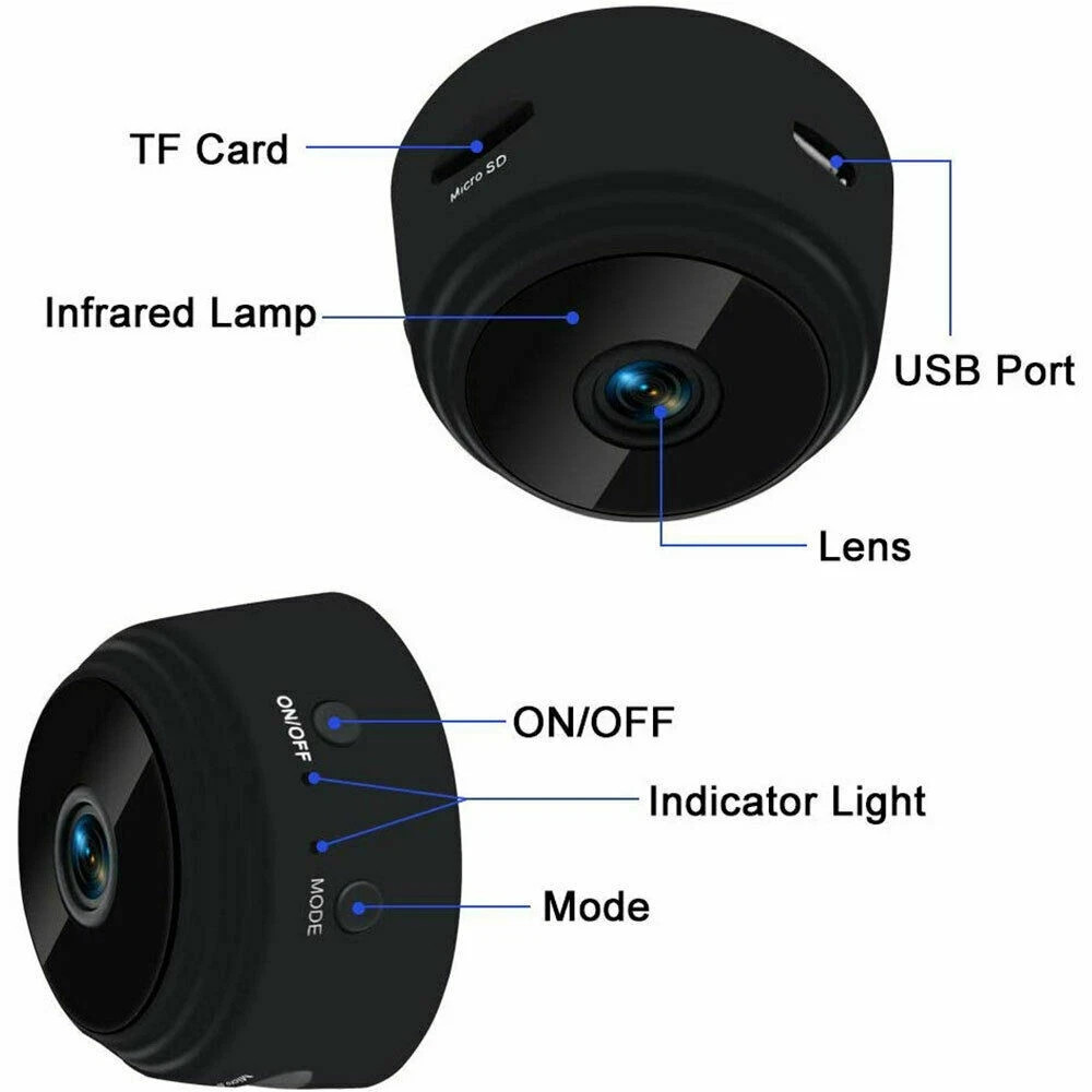 Mini Wireless WiFi Camera 1080P HD Night Vision Home Security DVR