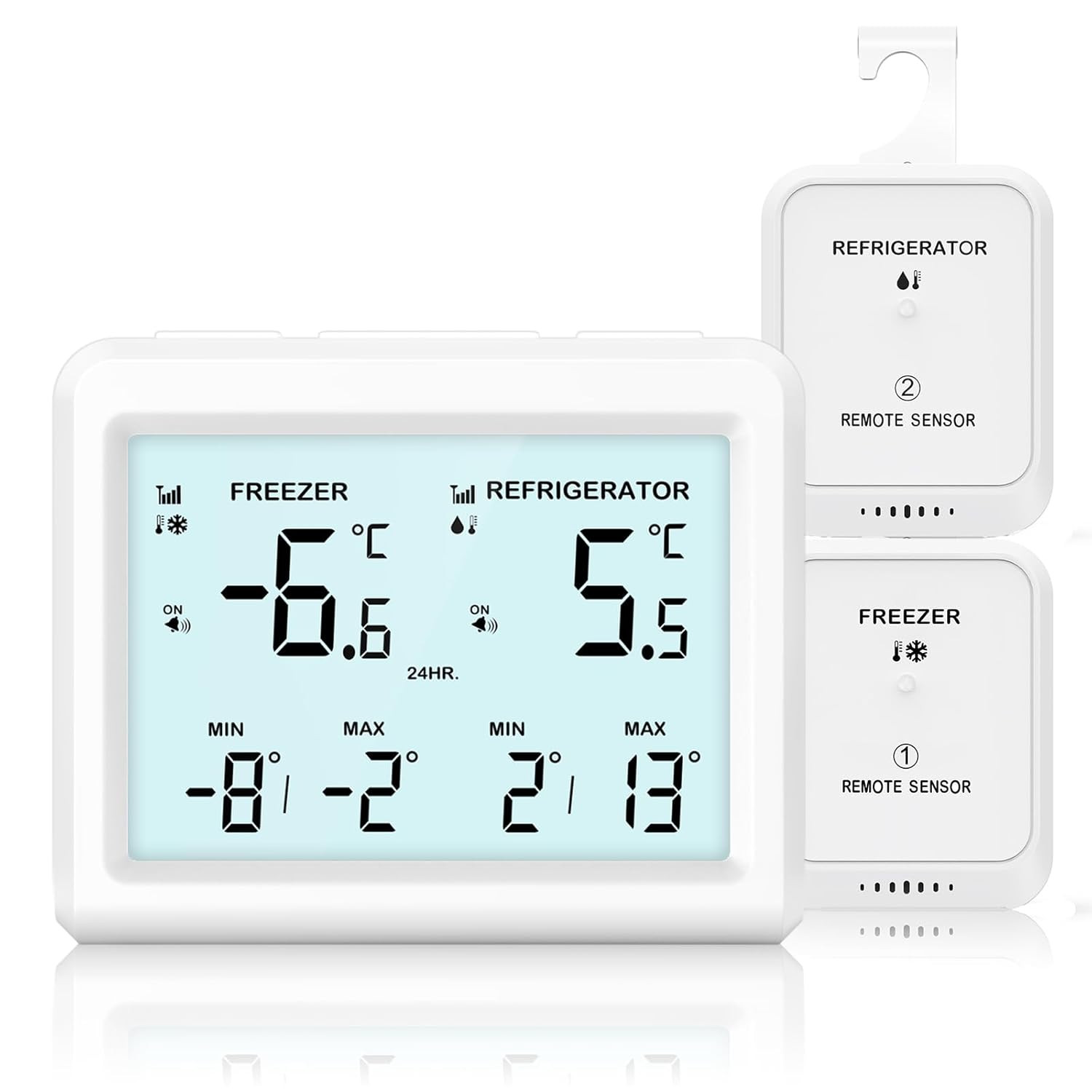 Refrigerator Thermometer with Freezer Alarm -  Wireless Fridge Thermometer with