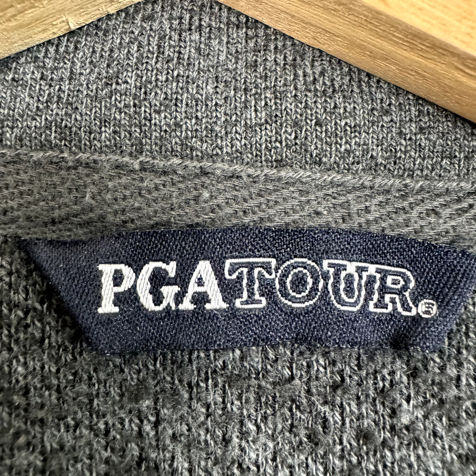 PGA Tour Sweater Large Gray 1/4 Zip Pullover Golf Performance Dadcore Outdoor