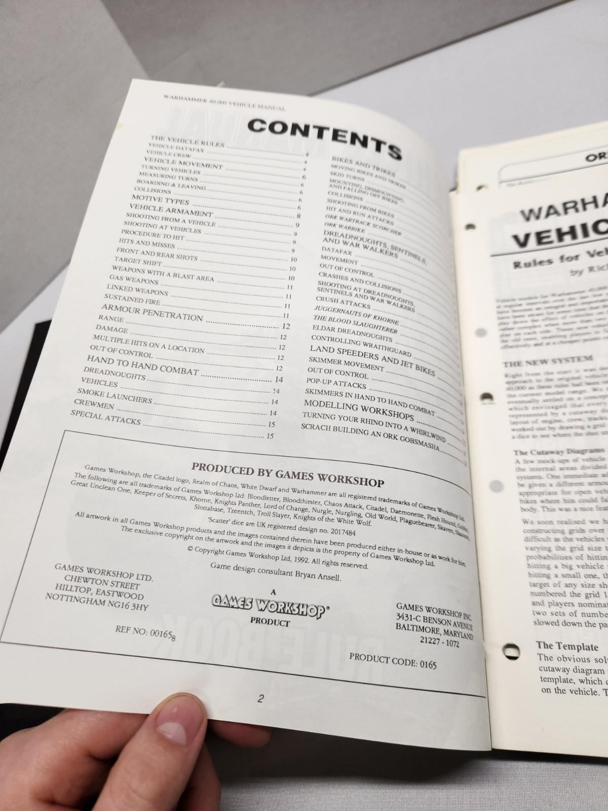 Games Workshop Warhammer 40k Vehicle Manual - 1992 Read