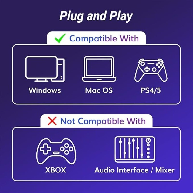 USB Gaming Microphone Set Dynamic PC Mic for Streaming Podcasting Compute Adjust