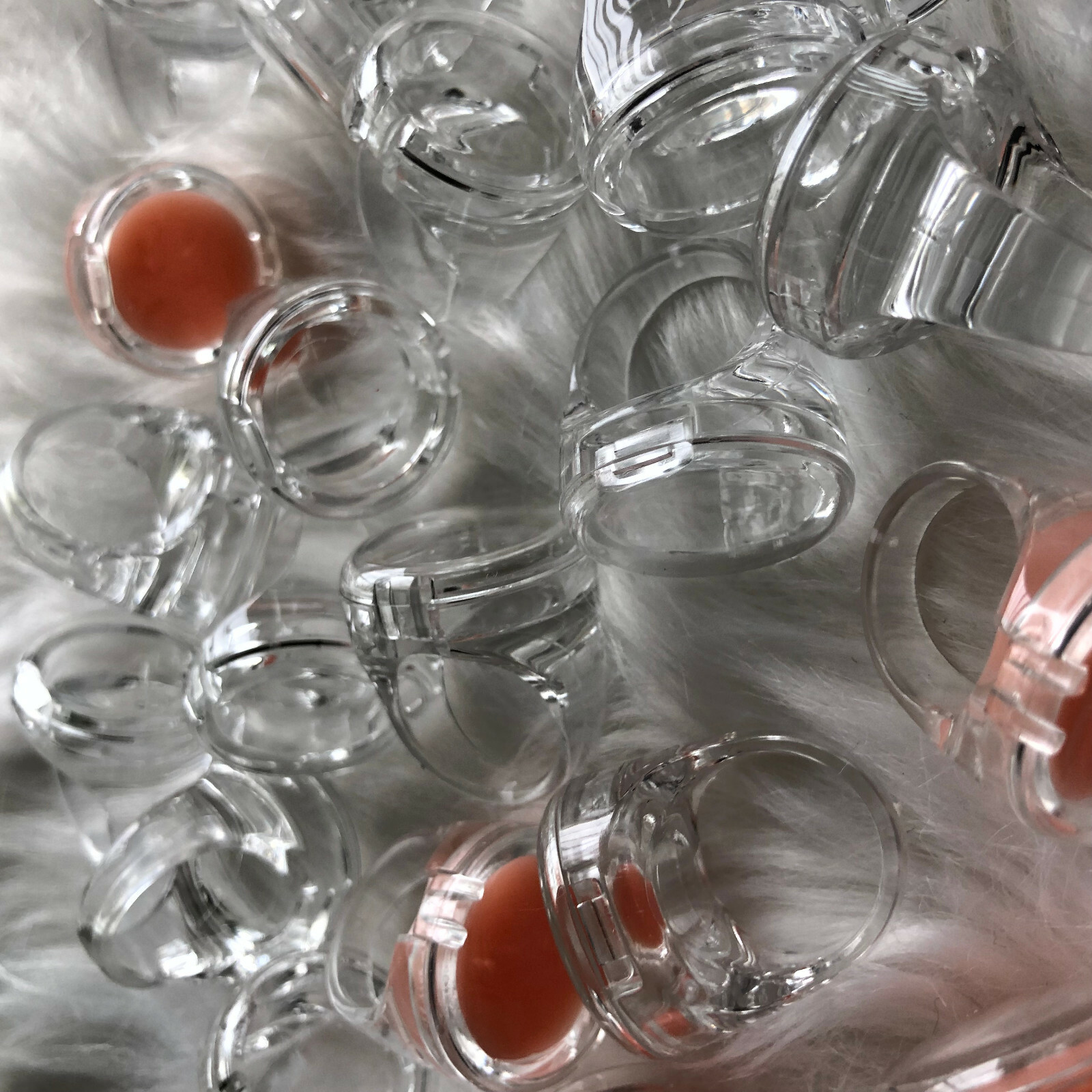 Bulk Lot 100 Empty Plastic Lip Balm Rings 9680