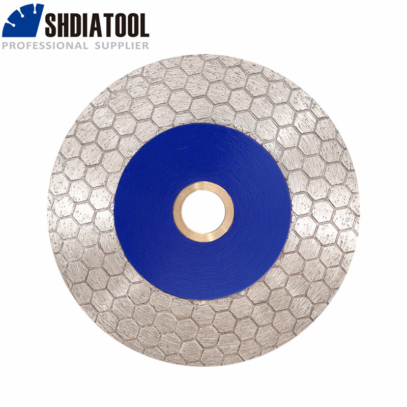 SHDIATOOL 5pcs 4"/105mm Diamond Cutting Disc Hexgon Double Sided Grinding Wheel