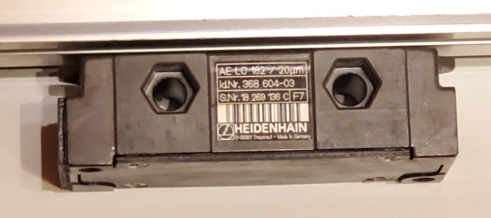 Heidenhain 182/20µm 37" Linear Encoder Rail 368 563-08 w/ Reader 368 604-03